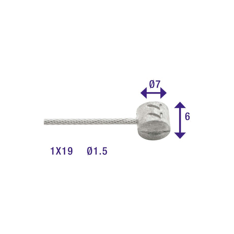 Embout de câble intérieur de frein Elvedes 7x6