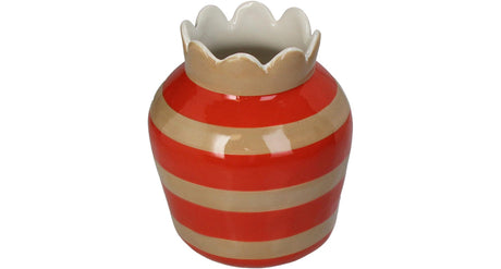 Hd vase stripes stoneware multi 14.3x14.3x17.5cm