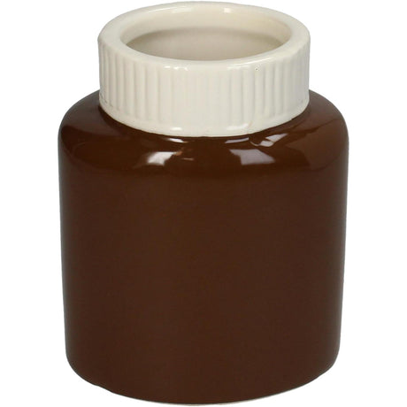 Kersten bloempot choco spread fijn aardewerk bruin 11x8.8x13.5cm