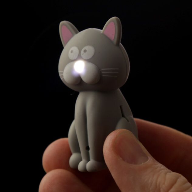 Porte-clés miaou sonore de lumière de chat