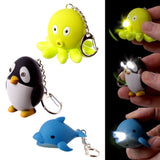 Porte-clés led poulpe pingouin dauphin