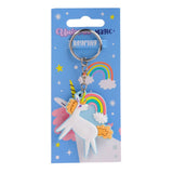 Porte-clés pvc orange magique licorne