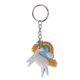 Porte-clés pvc orange magique licorne