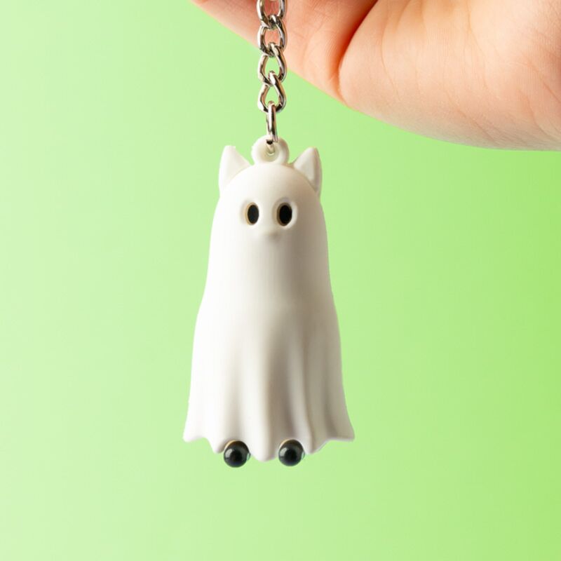 Porte-clés en PVC 3D chat effrayant