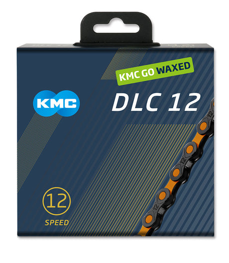 Chaîne Kmc dlc12 126l boîte cirée 12 vitesses noir orange