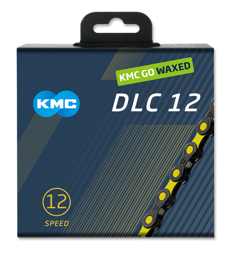 Chaîne Kmc dlc12 noir jaune 126s cirée
