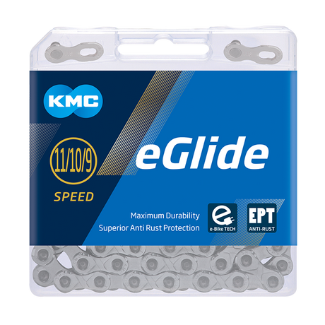 Chaîne de queues Kmc eglide ept argent 118 maillons 11s