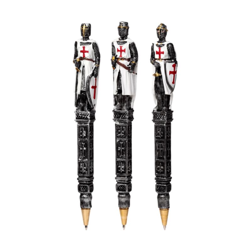 Stylo résine chevalier médiéval - noir