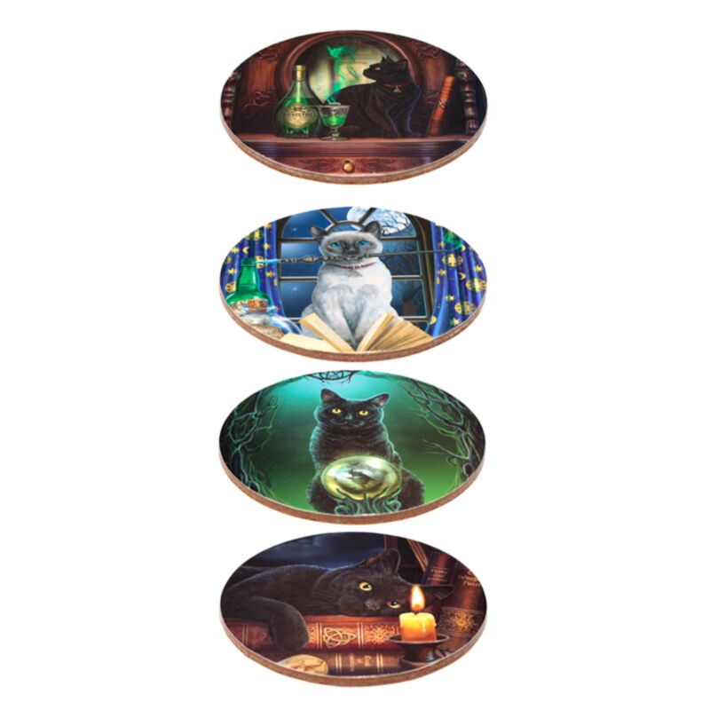 Lisa Parker chat magique ensemble de 4 sous-verres
