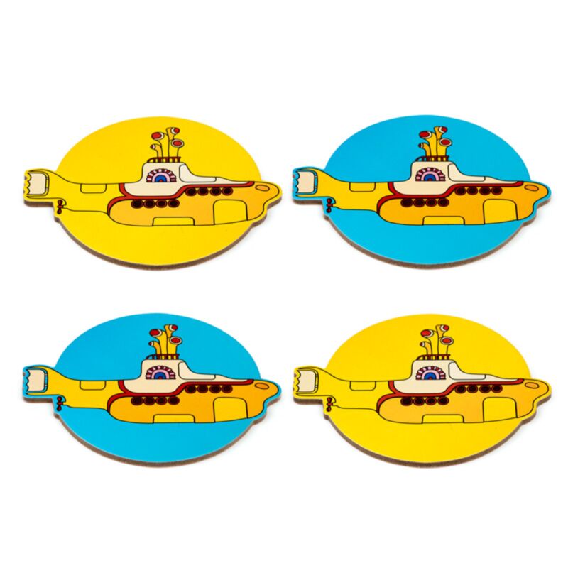 Le sous-marin jaune des Beatles set 4 sous-verres