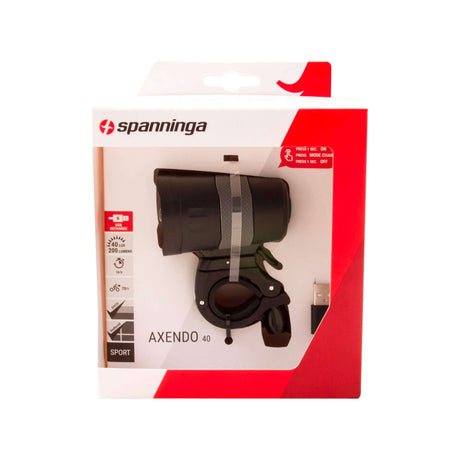 Headlight Axendo 40 Lux USB facable 65 mm noir