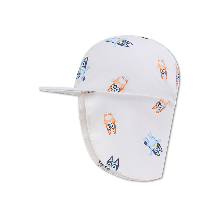 Bleu | casquette solaire UV blanche
