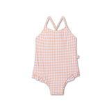 Grille du coucher du soleil | maillot de bain anti-UV filles orange blanc