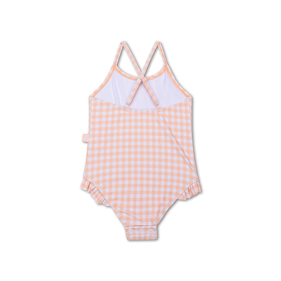 Grille du coucher du soleil | maillot de bain anti-UV filles orange blanc