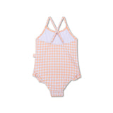 Grille du coucher du soleil | maillot de bain anti-UV filles orange blanc