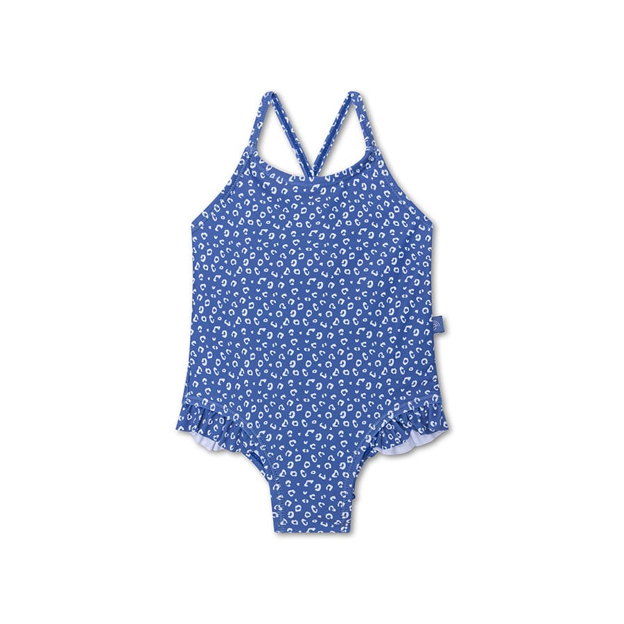Léopard | maillot de bain uv fille bleue