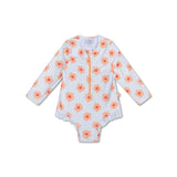Amour floral | maillot de bain anti-UV fille multicolore à manches longues