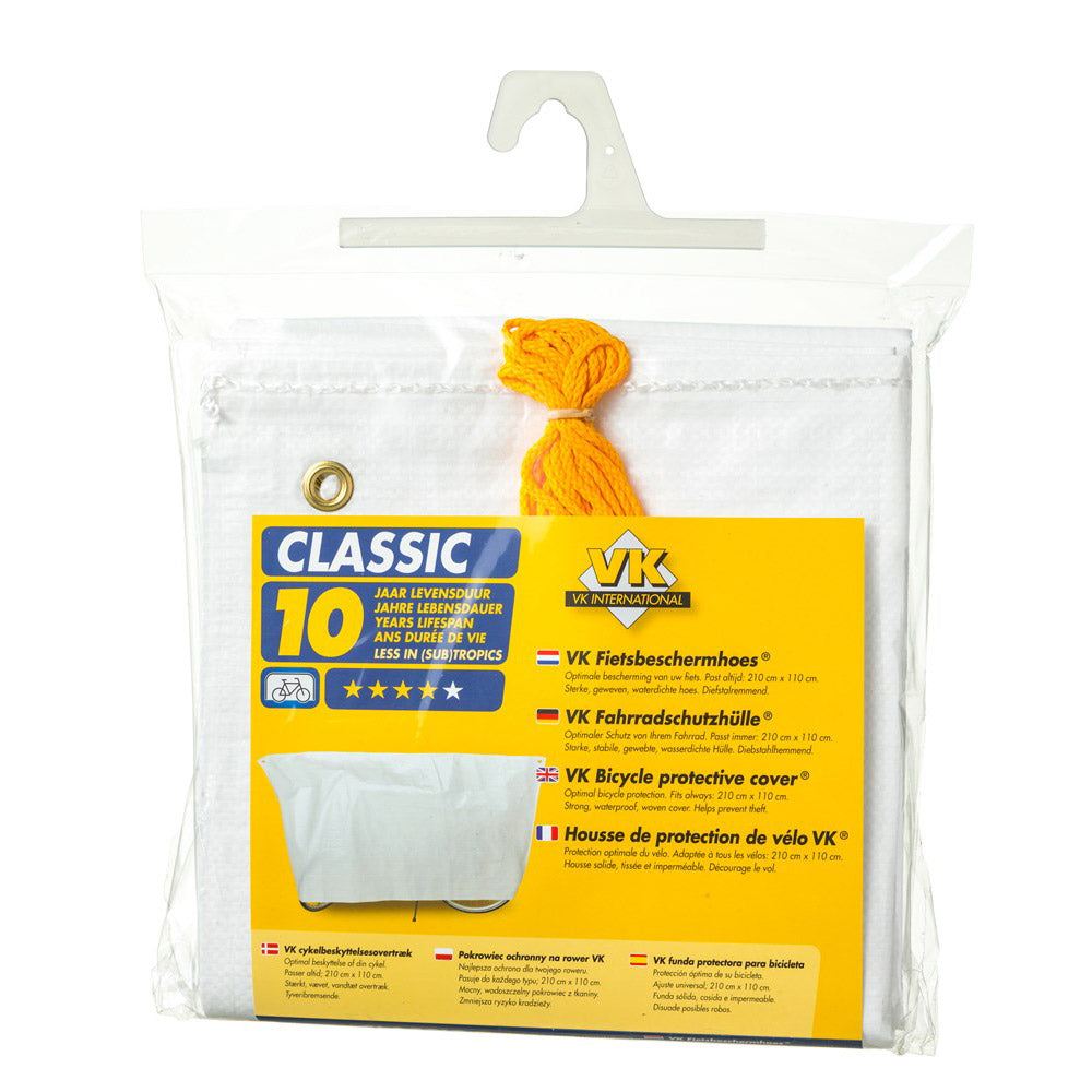 VK Couverture de protection des vélos (2) blanc classique avec anneaux