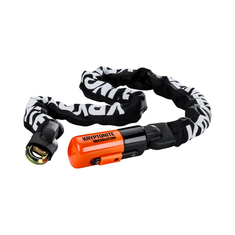 Chaîne Kryptonite Evolution 1012 avec cadenas intégré - Antivol à chaîne Art-3 pour vélo - Chaîne antivol pour vélo électrique - 120 cm - Acier - Noir