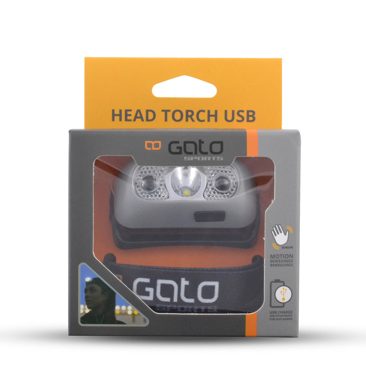Overwet Casque principal lampe USB gris One-taille