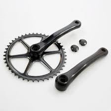 Crank set 44t alu black 3 32 flat