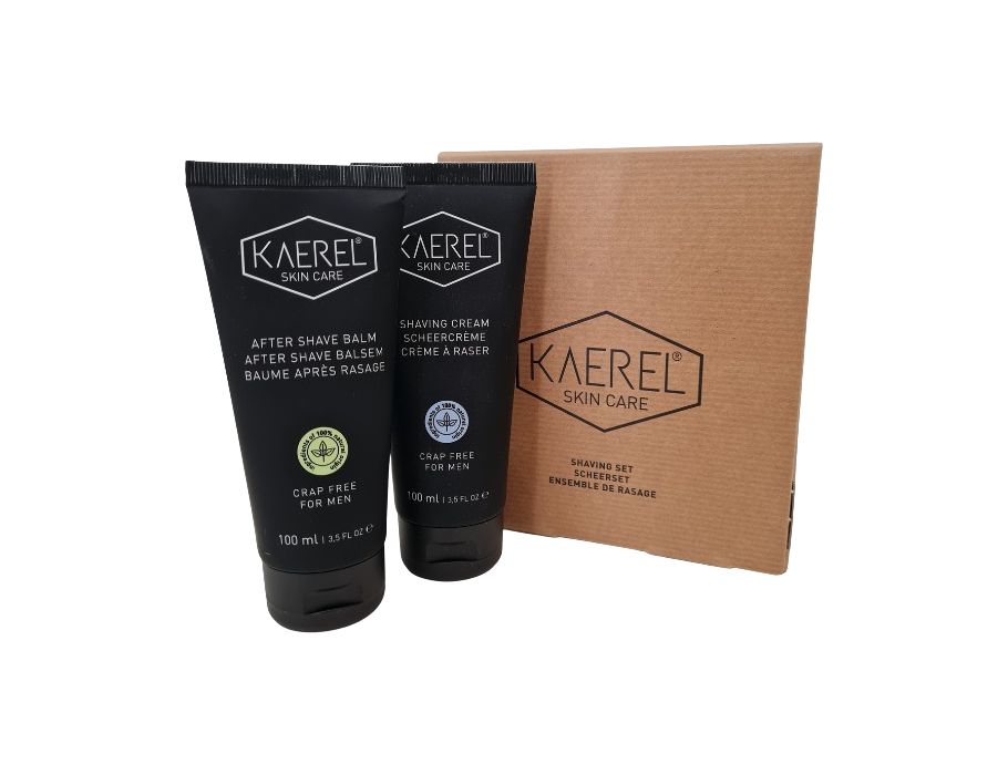 Coffret de rasage Kaerel skin care : crème à raser + baume après-rasage