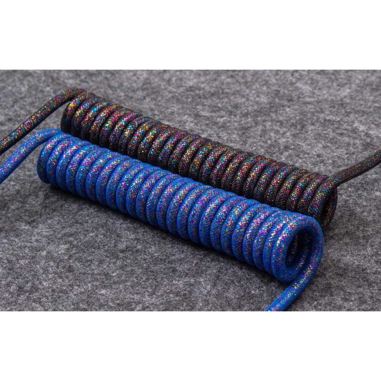 Keychron Premium enroulé du câble aviateur arc-en-ciel plaqué bleu