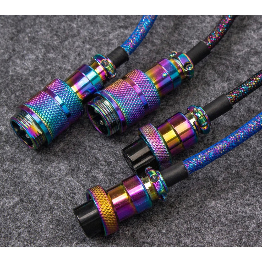Keychron Premium enroulé du câble aviateur arc-en-ciel plaqué bleu