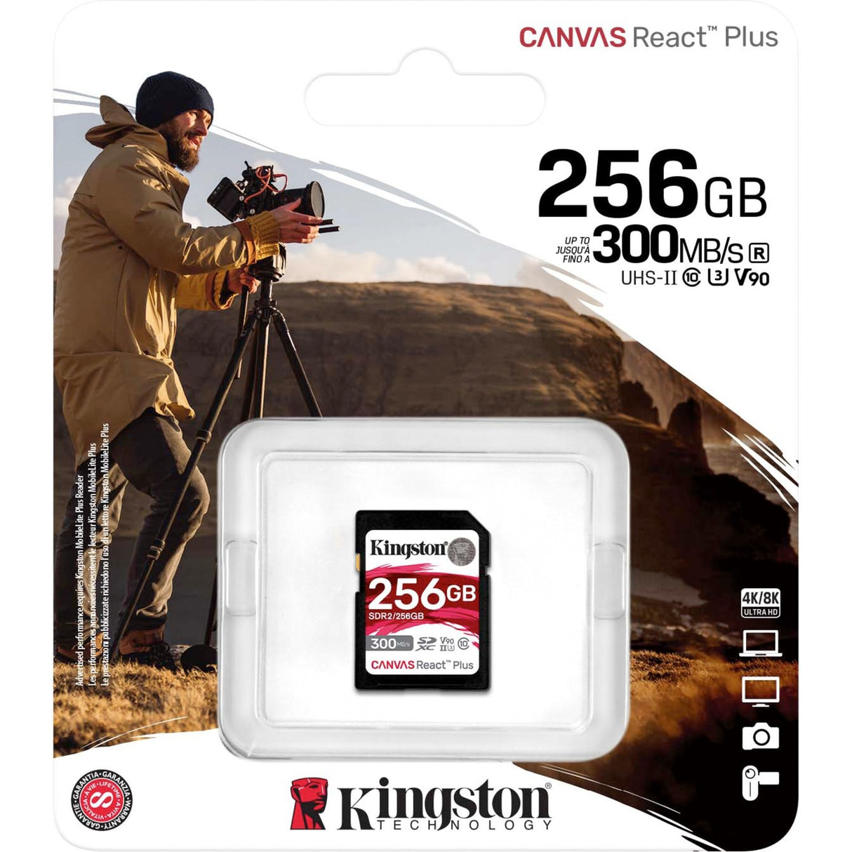 Kingston Canvas réagit plus 256 Go sdxc