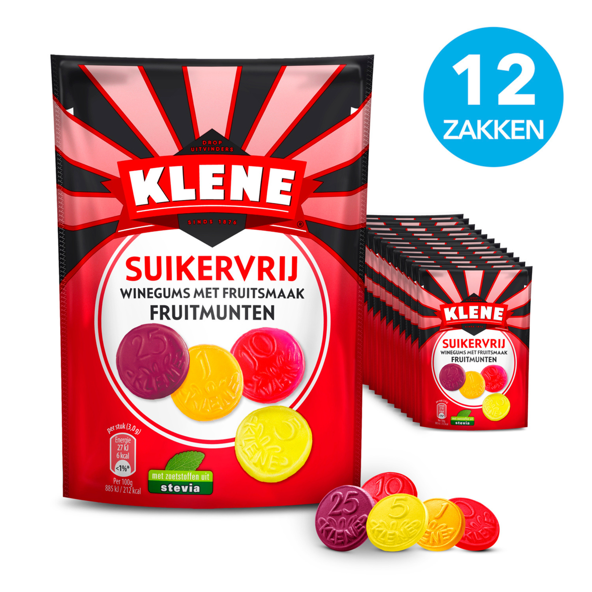 Klene gommes au vin sans sucre menthes aux fruits (12x 110gr)
