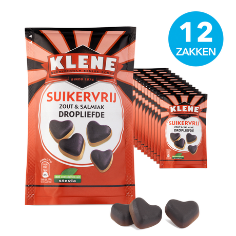 Klene sel sans sucre sel ammoniaque réglisse love sachet (12x 90gr)