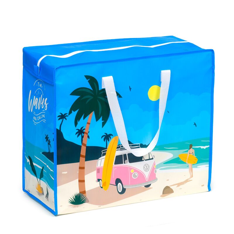 Volkswagen van vw t1 vagues sac à linge sac de rangement avec fermeture éclair