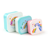 Set 3 lunch box S M L - Enchanteur Licorne Arc-en-ciel
