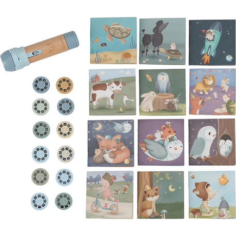 Lampe de poche projecteur d'histoires Little Dutch - bleue