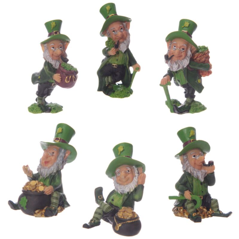 Figurines miniatures irlandaises de lutin porte-bonheur