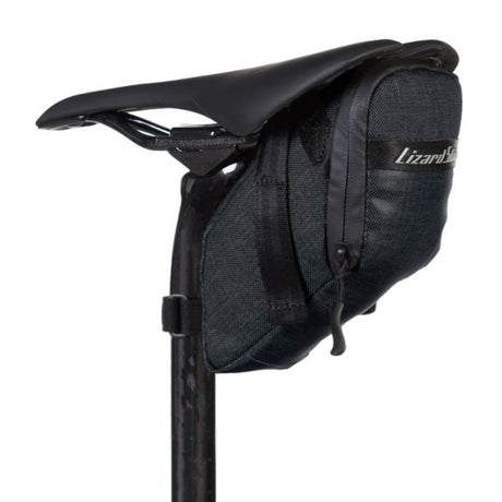 Sac de selle méga cache en peau de lézard - x-large - noir de jais