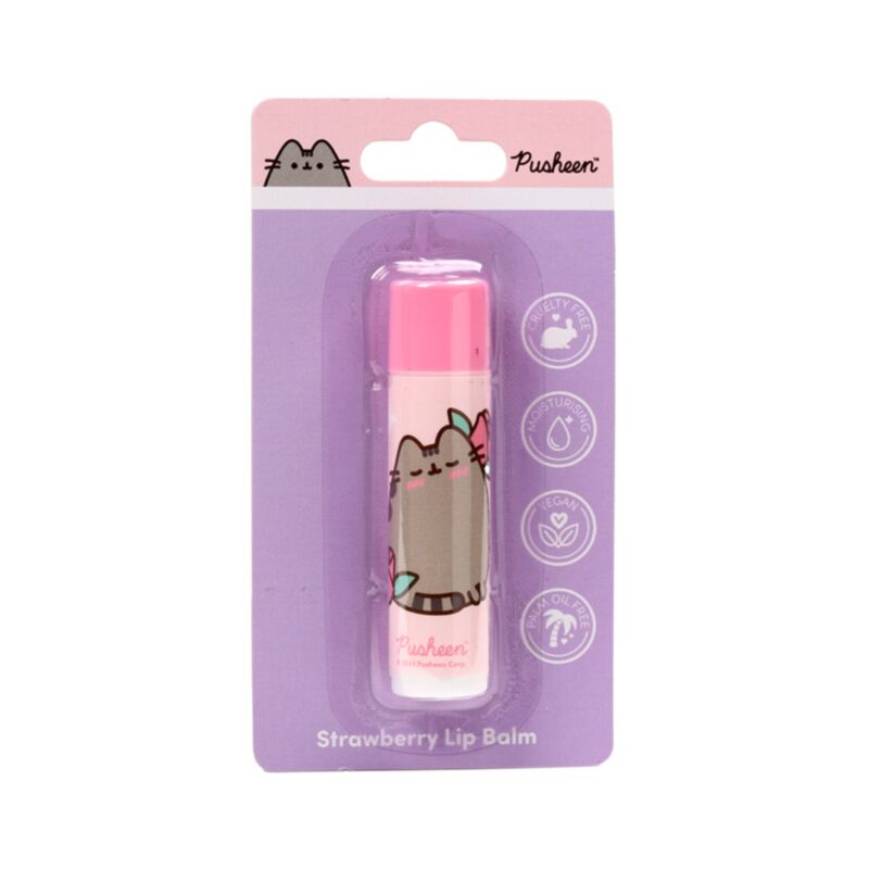 Pusheen le chat baume à lèvres fraise