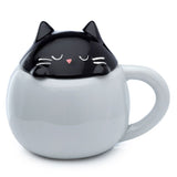 Mug en céramique forme couvercle chat fin félin