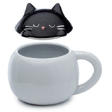 Mug en céramique forme couvercle chat fin félin