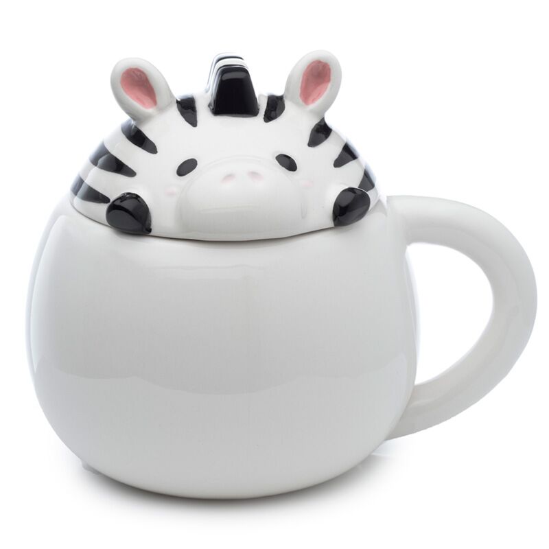Tasse en céramique en forme de couvercle zèbre Adoramals