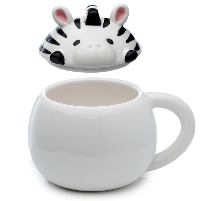 Tasse en céramique en forme de couvercle zèbre Adoramals