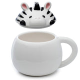 Tasse en céramique en forme de couvercle zèbre Adoramals