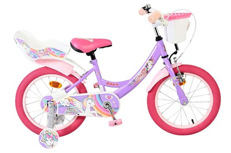 Vélo enfant Volare licorne - filles - 16 pouces - violet