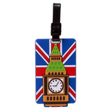 Étiquette de valise en PVC, drapeau britannique de Londres, big ben