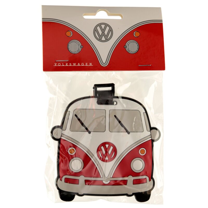 Étiquette de valise en pvc rouge Volkswagen van vw t1