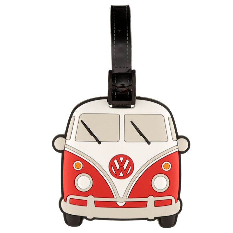 Étiquette de valise en pvc rouge Volkswagen van vw t1