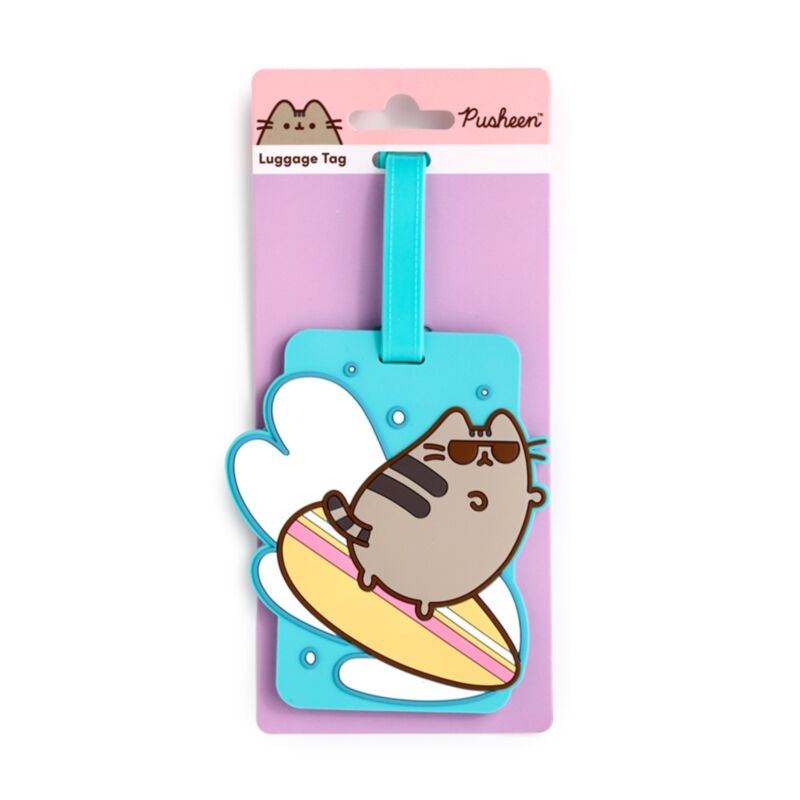 Étiquette de valise en PVC Pusheen le chat surfeur d'été
