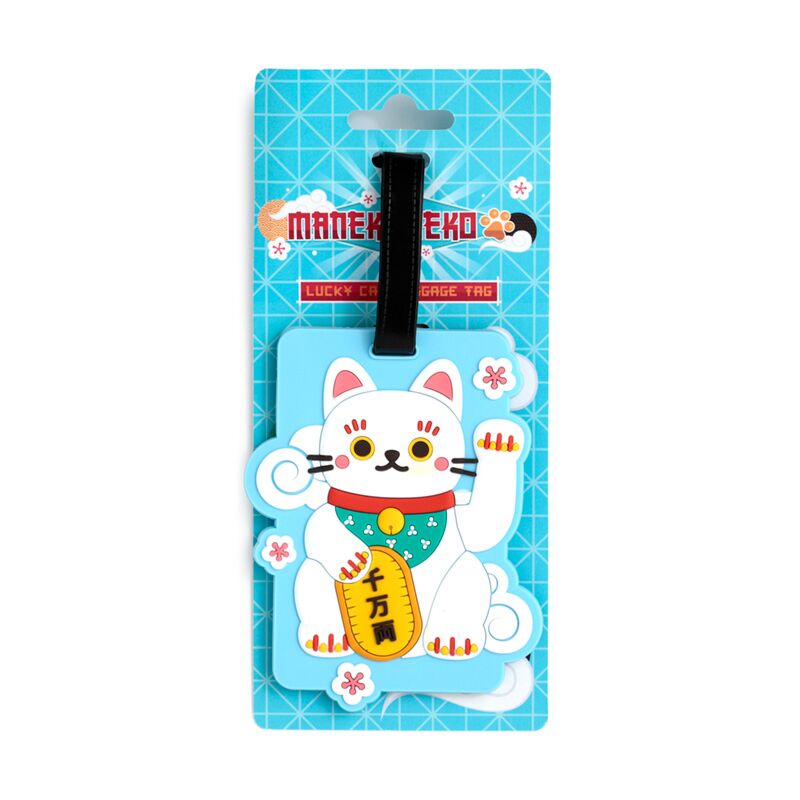 Étiquette de valise en PVC chat porte-bonheur Maneki Neko