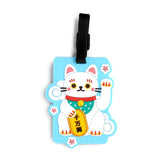 Étiquette de valise en PVC chat porte-bonheur Maneki Neko