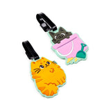 Beans co chats étiquette de valise en pvc lot de 2